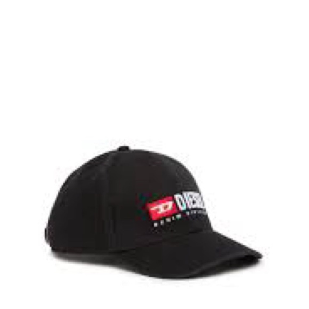 Diesel Black Cap with Red and White Logo